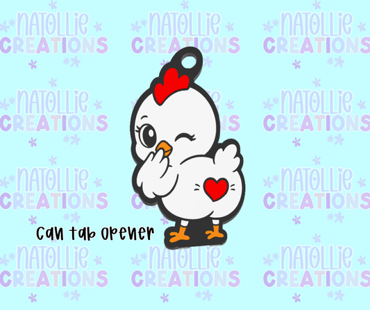 Chicken Butt Can Tab Opener Keychain