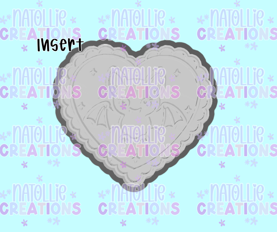 Bat Scallop Heart Insert Freshie Silicone Mold