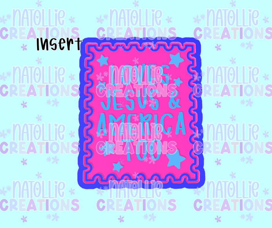 Loves Jesus & America Too Stamp Insert Freshie Silicone Mold