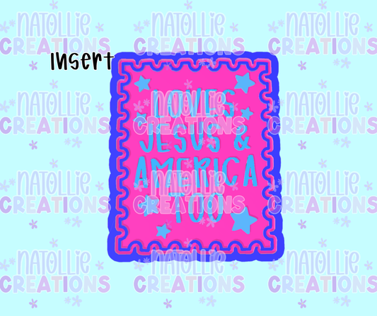 Loves Jesus & America Too Stamp Insert Freshie Silicone Mold