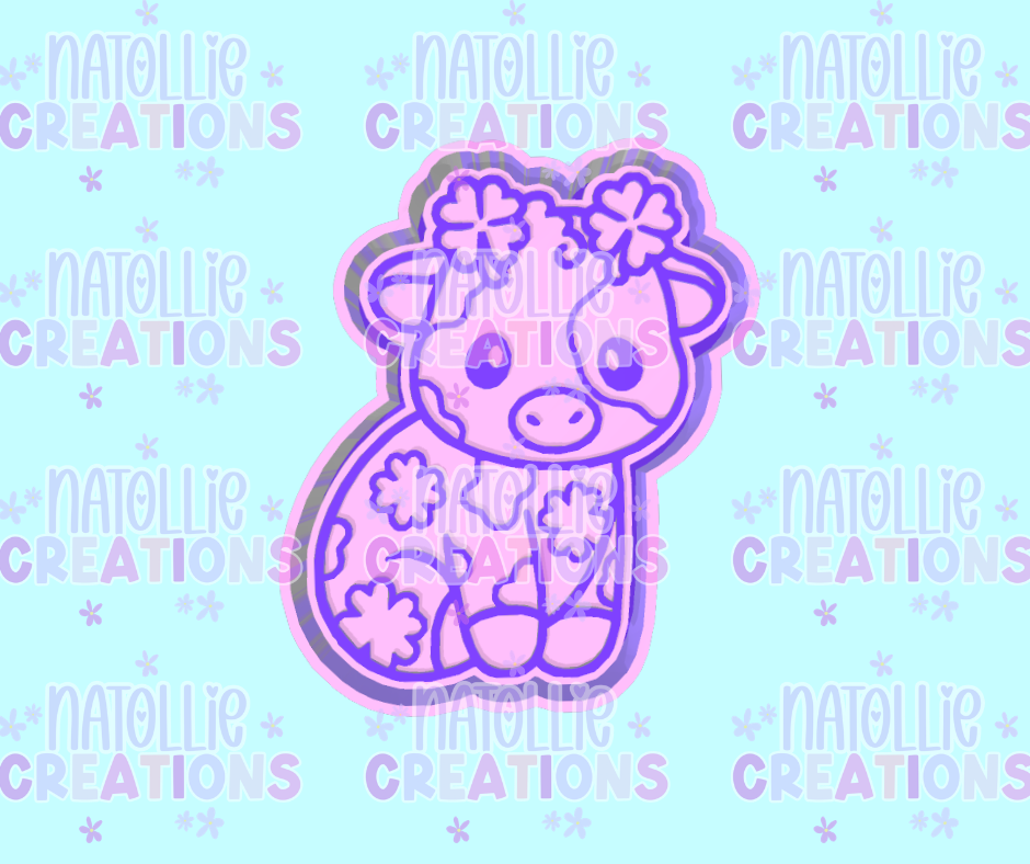 Cutie Clover Cow Freshie Silicone Mold