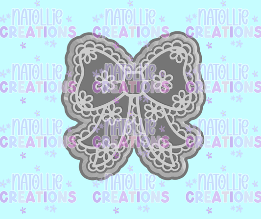 Scalloped Floral Bow Freshie Silicone Mold