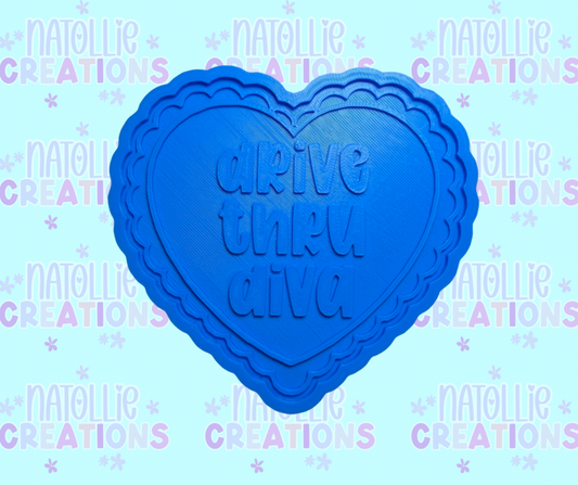 Drive Thru Diva Scallop Heart Insert Freshie Silicone Mold