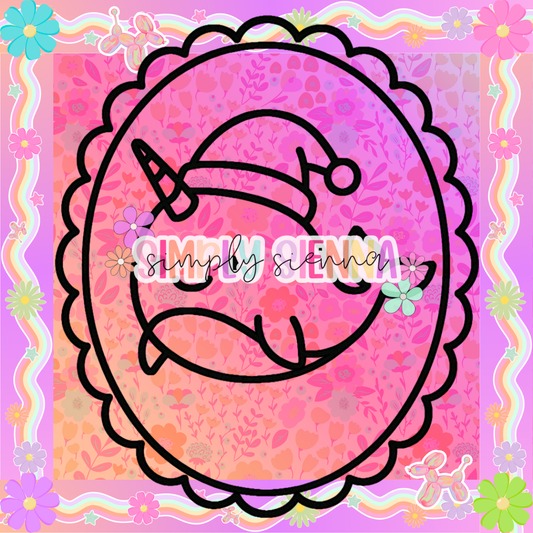 CHRISTMAS NARWHAL FRAME PNG