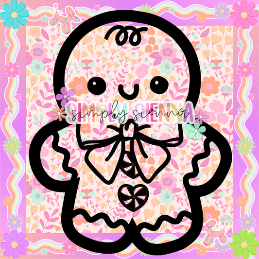 Coquette Gingerbread Cookie PNG
