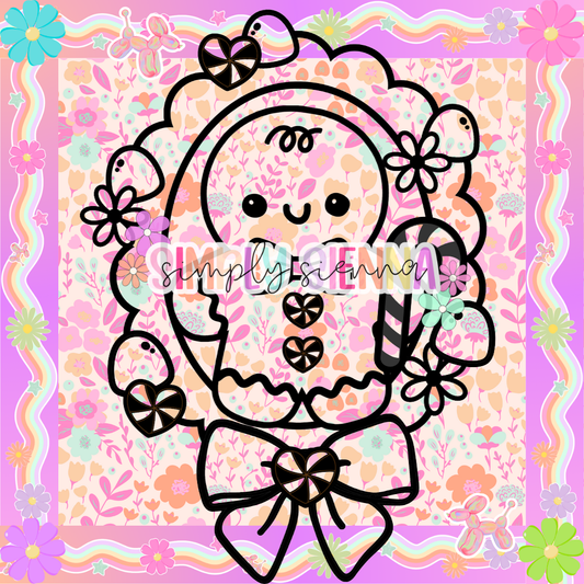 Coquette Gingy Frame Version 2 Peppermint Bow PNG