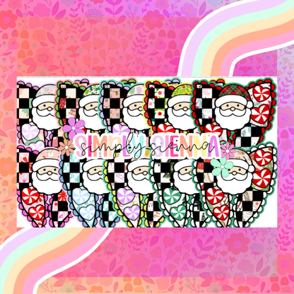 Checkered Santa Bow- NATOLLIE CREATIONS