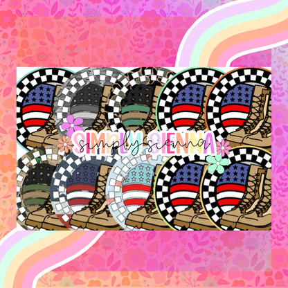 Checkered Combat Boots - NATOLLIE CREATIONS