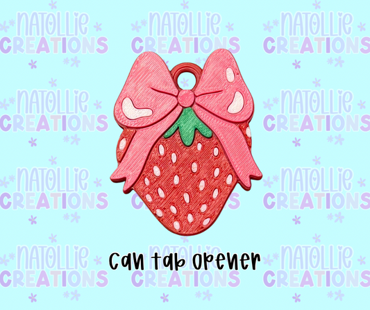 Strawberry W/ Bow Can Tab Opener Keychain