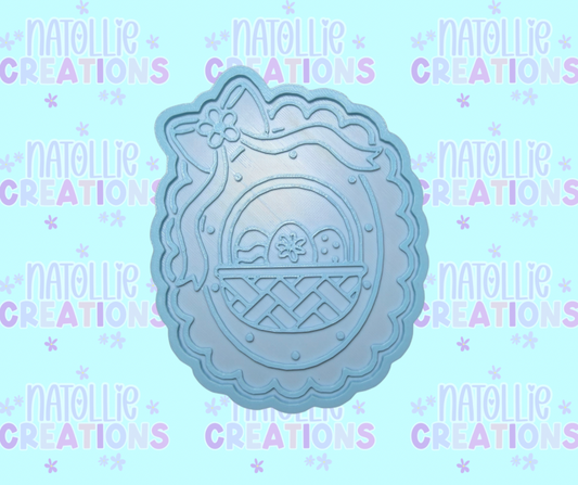 Easter Basket Scallop Frame Insert Freshie Silicone Mold