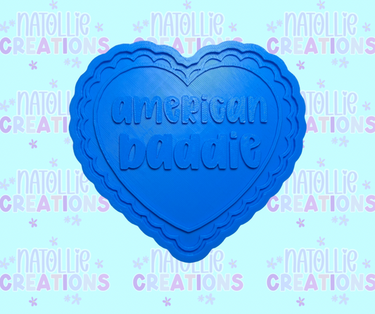 American Baddie Scallop Heart Insert Freshie Silicone Mold
