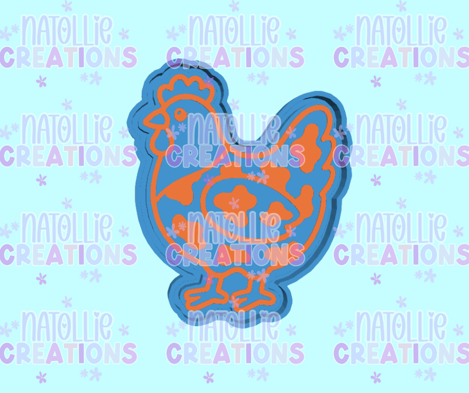 Cow Print Chicken Freshie Silicone Mold
