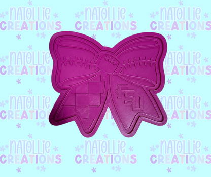 Football Bow + Inserts Freshie Silicone Mold