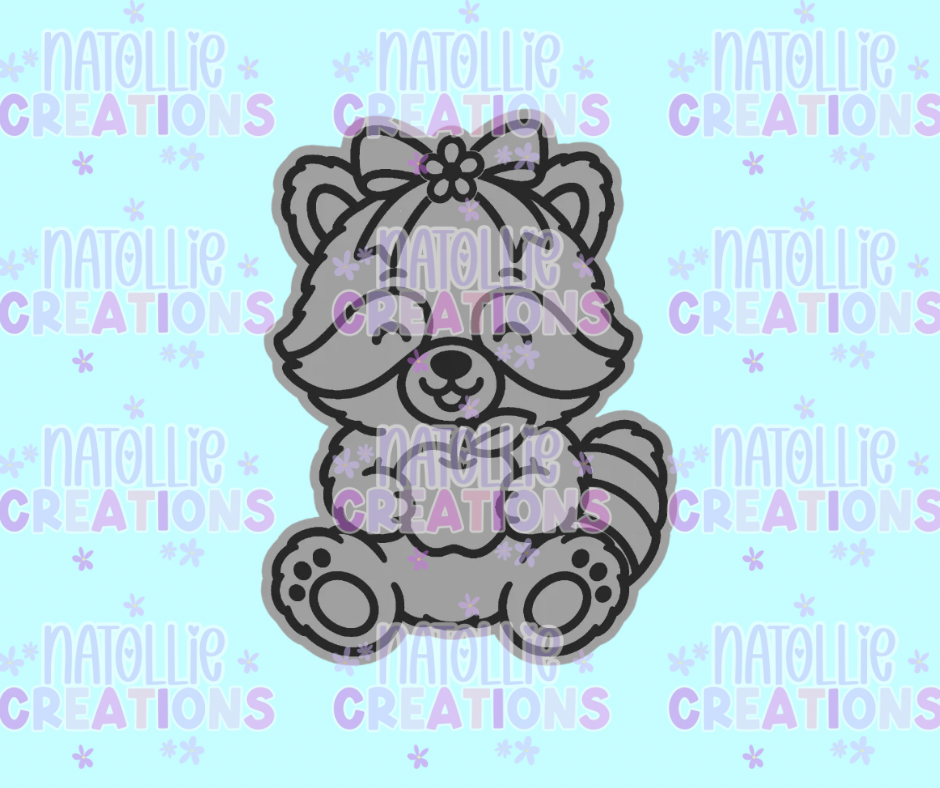Raccoon W/ Apple Freshie Silicone Mold