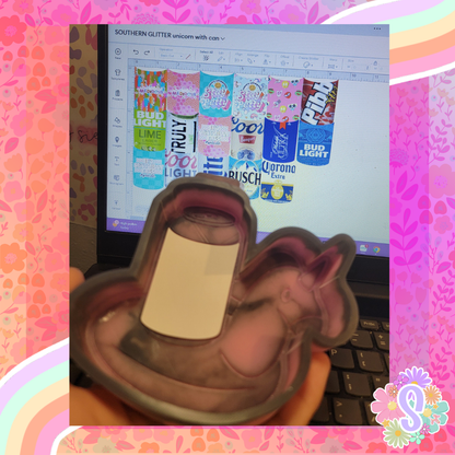 Unicorn Floatie With Can - SOUTHERN GLITTER MOLDS