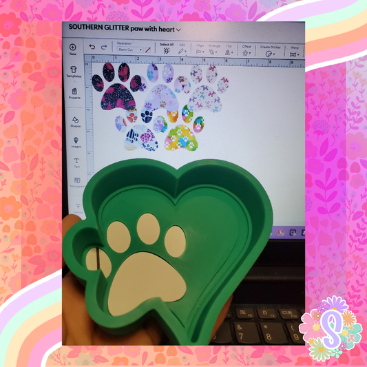 Paw With Heart - SOUTHERN GLITTER MOLDS