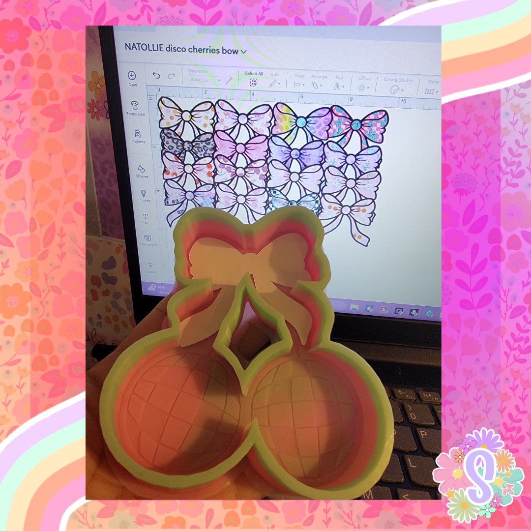 Disco Cherries With Bow - NATOLLIE CREATIONS