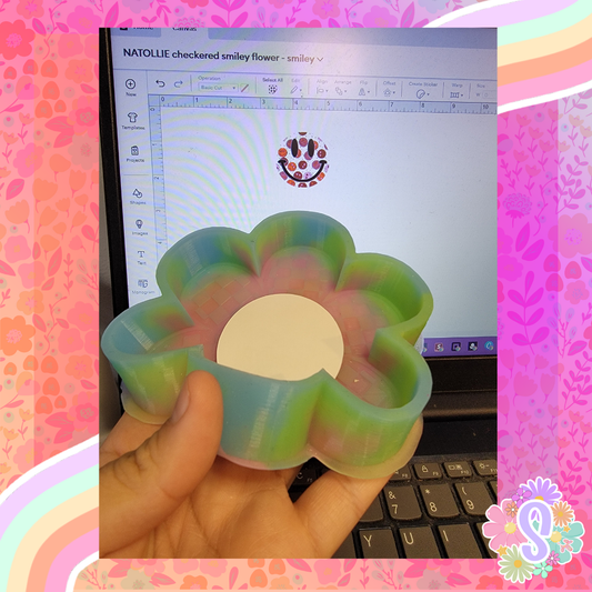 Checkered Smiley Flower - NATOLLIE CREATIONS