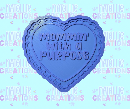 Mommin’ With A Purpose Scallop Heart Insert Freshie Silicone Mold
