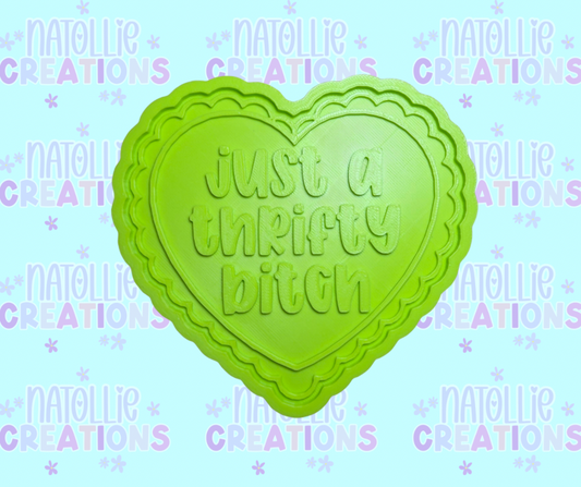Just A Thrifty Bitch Scallop Heart Insert Freshie Silicone Mold