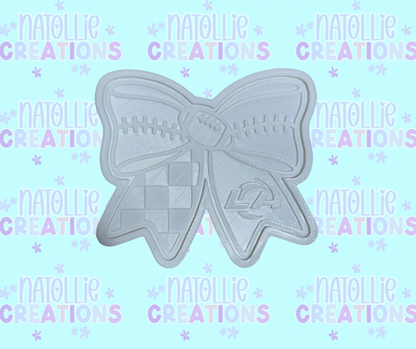 Football Bow + Inserts Freshie Silicone Mold