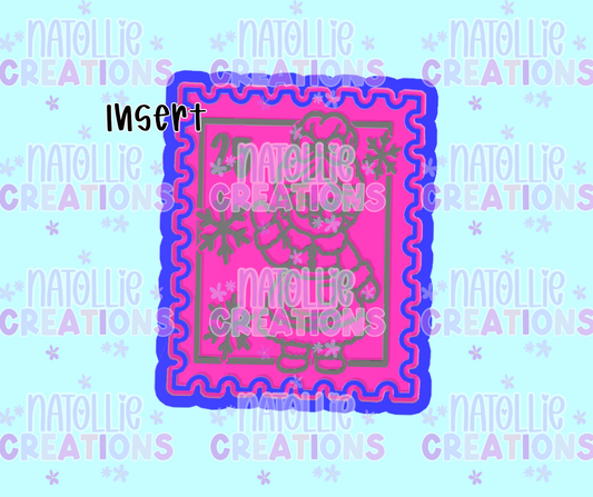 Snowflake Mrs Claus Stamp Insert Freshie Silicone Mold