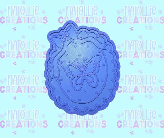 Butterfly Scallop Frame Insert Freshie Silicone Mold