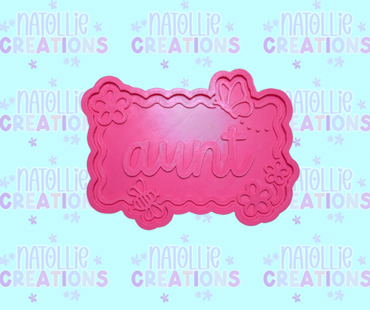 Aunt Floral Butterfly Frame Insert Freshie Silicone Mold