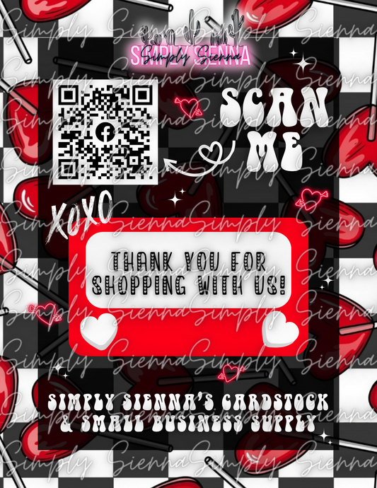 Checkered Heart Thank You Card Download