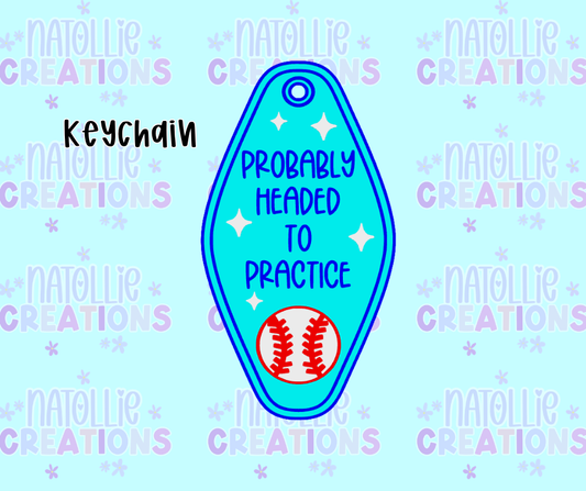 Baseball Practice Keychain
