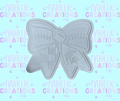 Football Bow + Inserts Freshie Silicone Mold