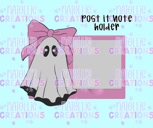 Ghost W/ Bow Post It Note Holder
