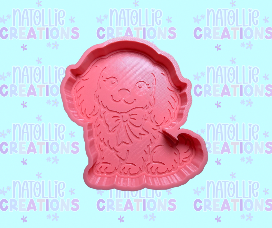 Cocker Spaniel W/ Bow Freshie Silicone Mold
