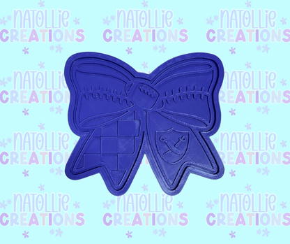 Football Bow + Inserts Freshie Silicone Mold