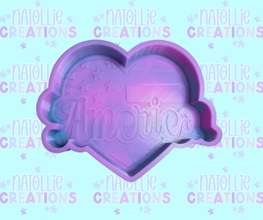 America Heart Freshie Silicone Mold