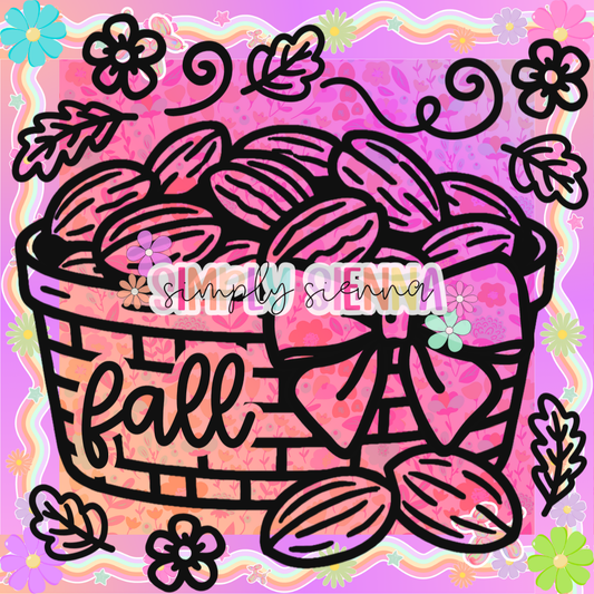 Fall Pecan Basket PNG