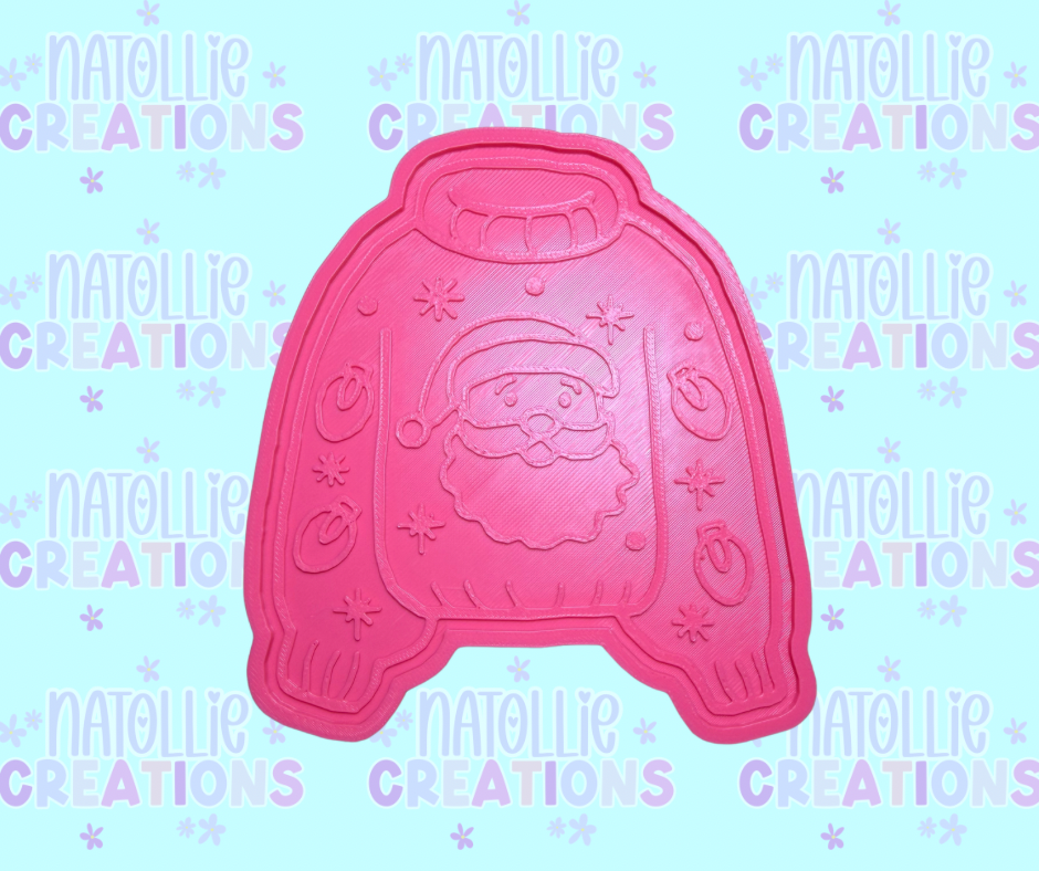 Santa Turtle Neck Sweater Insert Freshie Silicone Mold