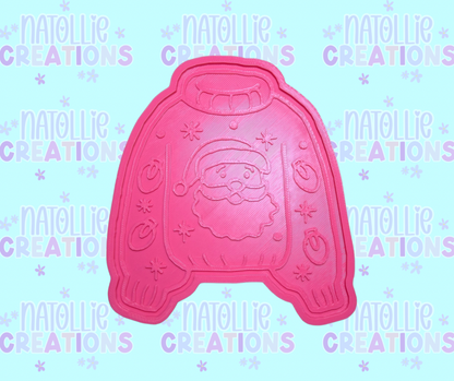 Santa Turtle Neck Sweater Insert Freshie Silicone Mold