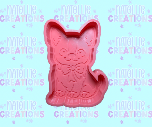 Boston Terrier W/ Bow Freshie Silicone Mold