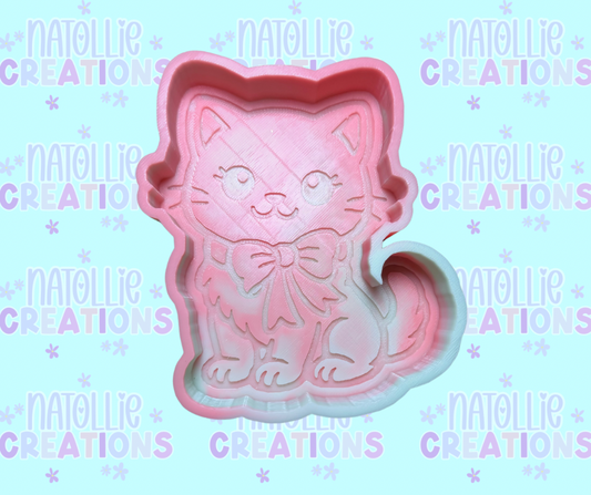 Cat W/ Bow Freshie Silicone Mold