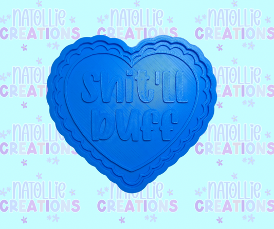 Shit’ll Buff Scallop Heart Insert Freshie Silicone Mold
