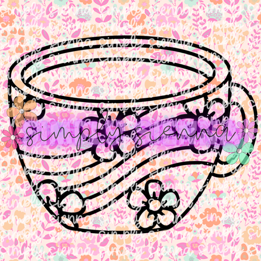 Floral Rainbow Mug PNG