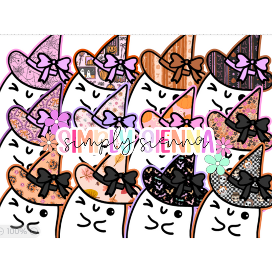 Ghost With Bow Witch Hat - NATOLLIE CREATIONS