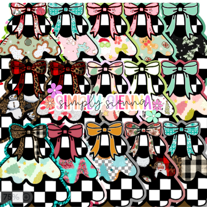 Checkered Tree With Bow - NATOLLIE CREATIONS