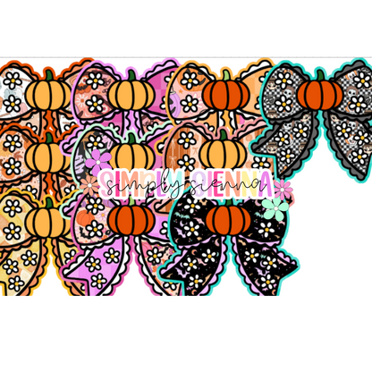 Pumpkin Floral Bow - NATOLLIE CREATIONS