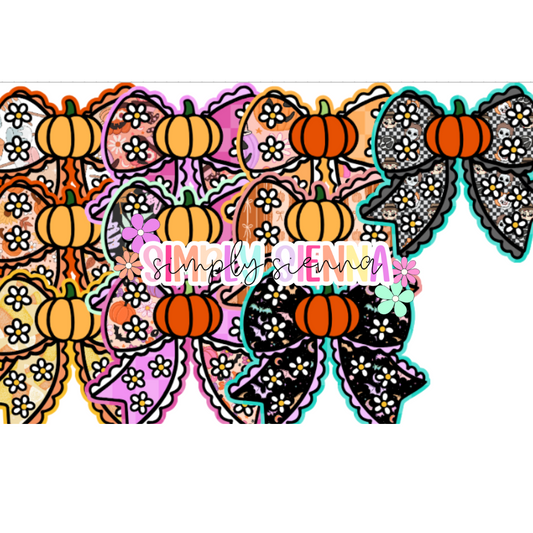 Pumpkin Floral Bow - NATOLLIE CREATIONS