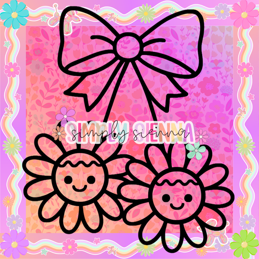 GINGY CHERRY DAISIES PNG