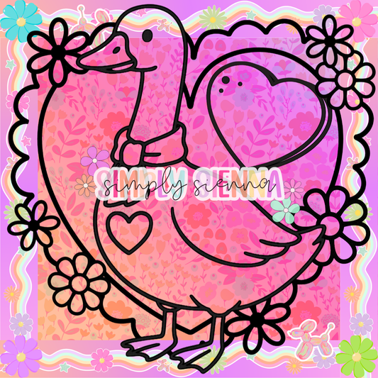 Goose With Laced Heart PNG
