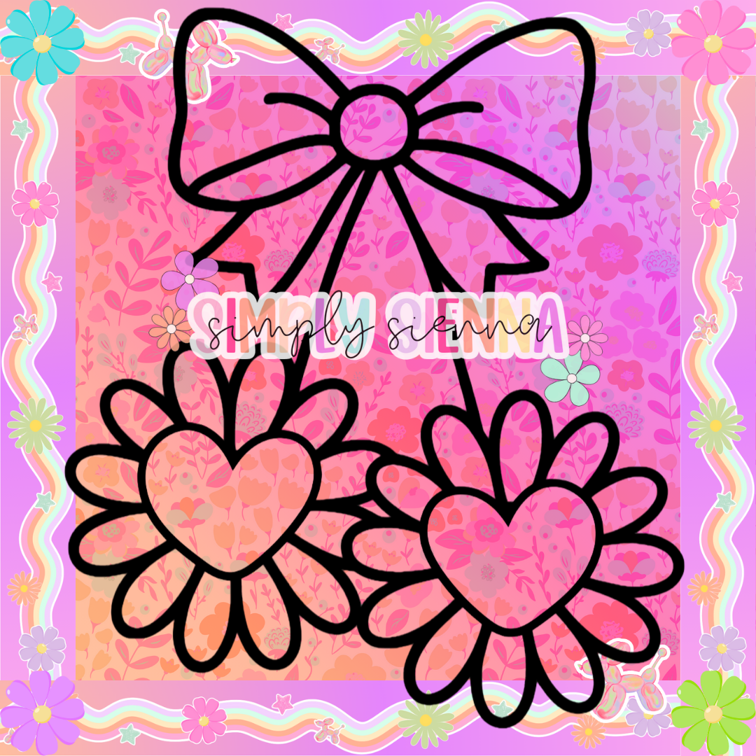 HEART CHERRY DAISIES PNG