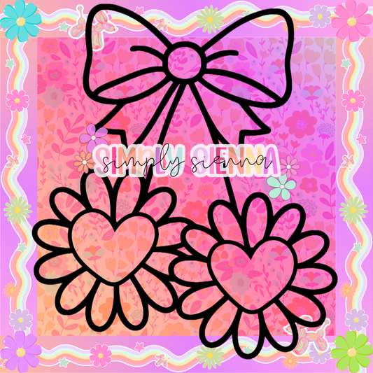 HEART CHERRY DAISIES PNG